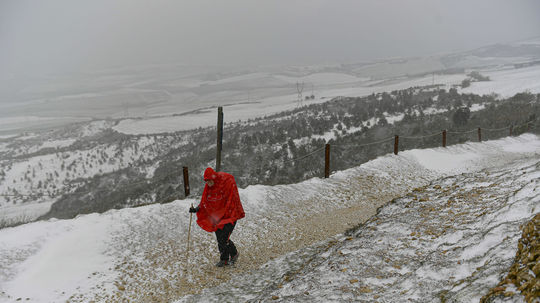Lucia Gutierrez, 54, walks on the way to El...
