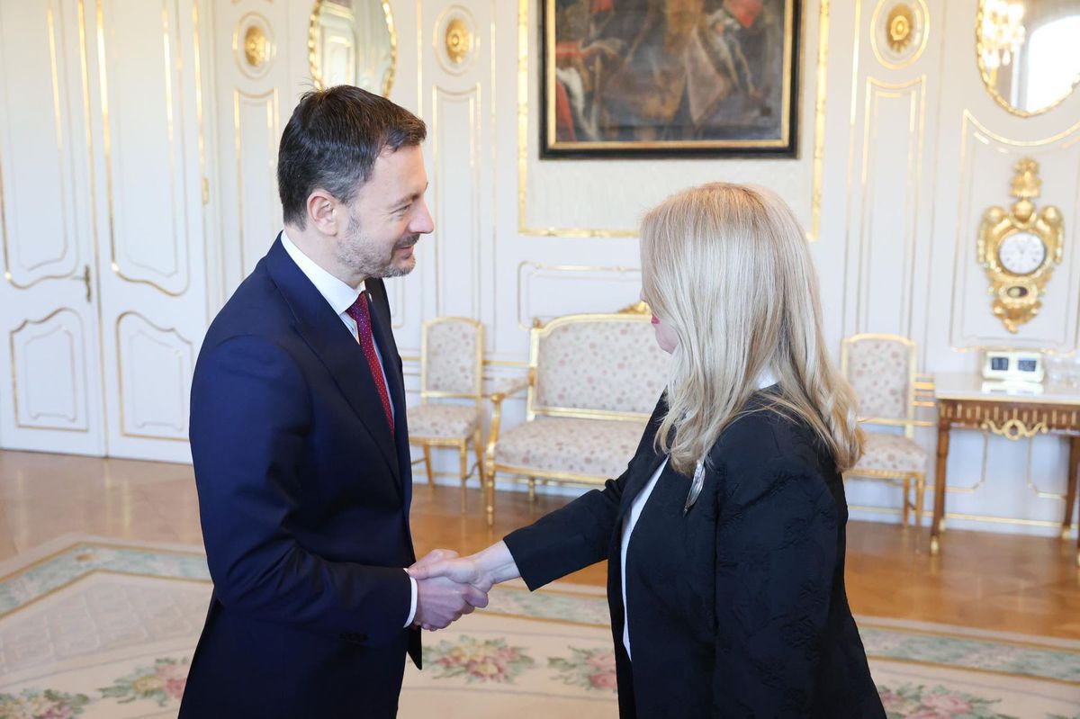 Eduard Heger a Zuzana Čaputová v Prezidentskom...
