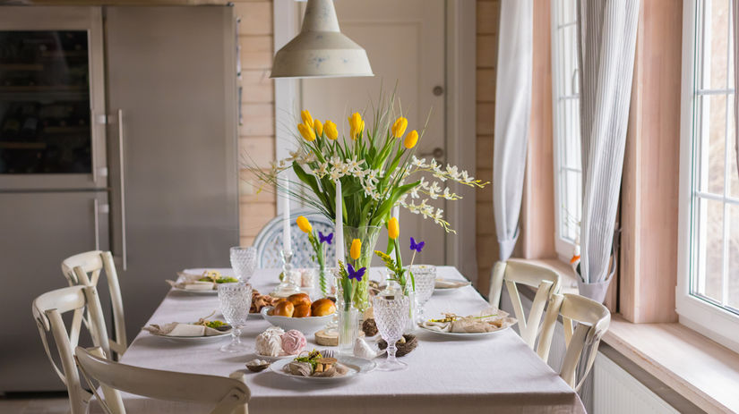 dekor, jar, prestieranie, stôl