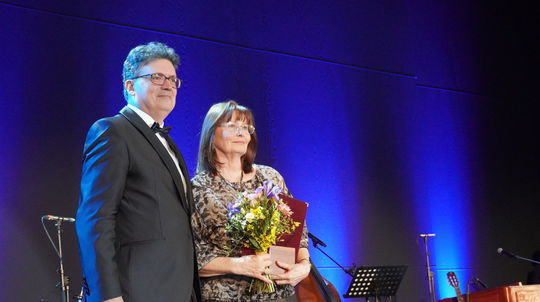 Minister školstva Ján Horecký počas udeľovania...