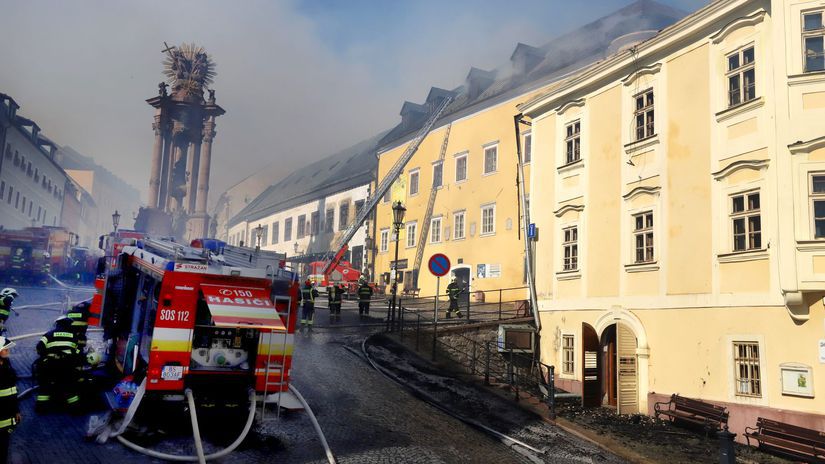 SR Banská Štiavnica požiar historická budova...