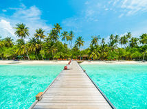NEPOUZ, Maldivy, more, exotika, most, ostrov