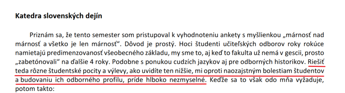 Časť vyjadrenia Martina Homzu k študentskej...