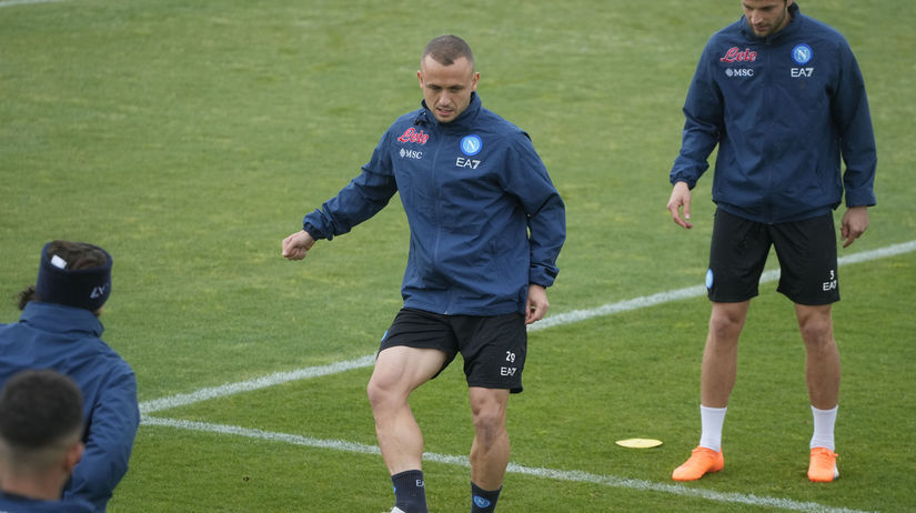 Stanislav Lobotka na tréningu Neapola.