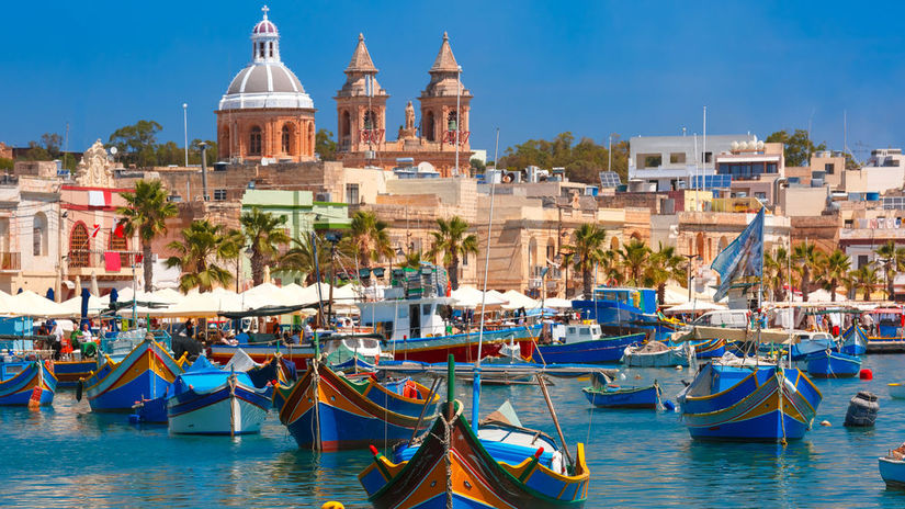 Rybárska dedina Marsaxlokk na Malte.