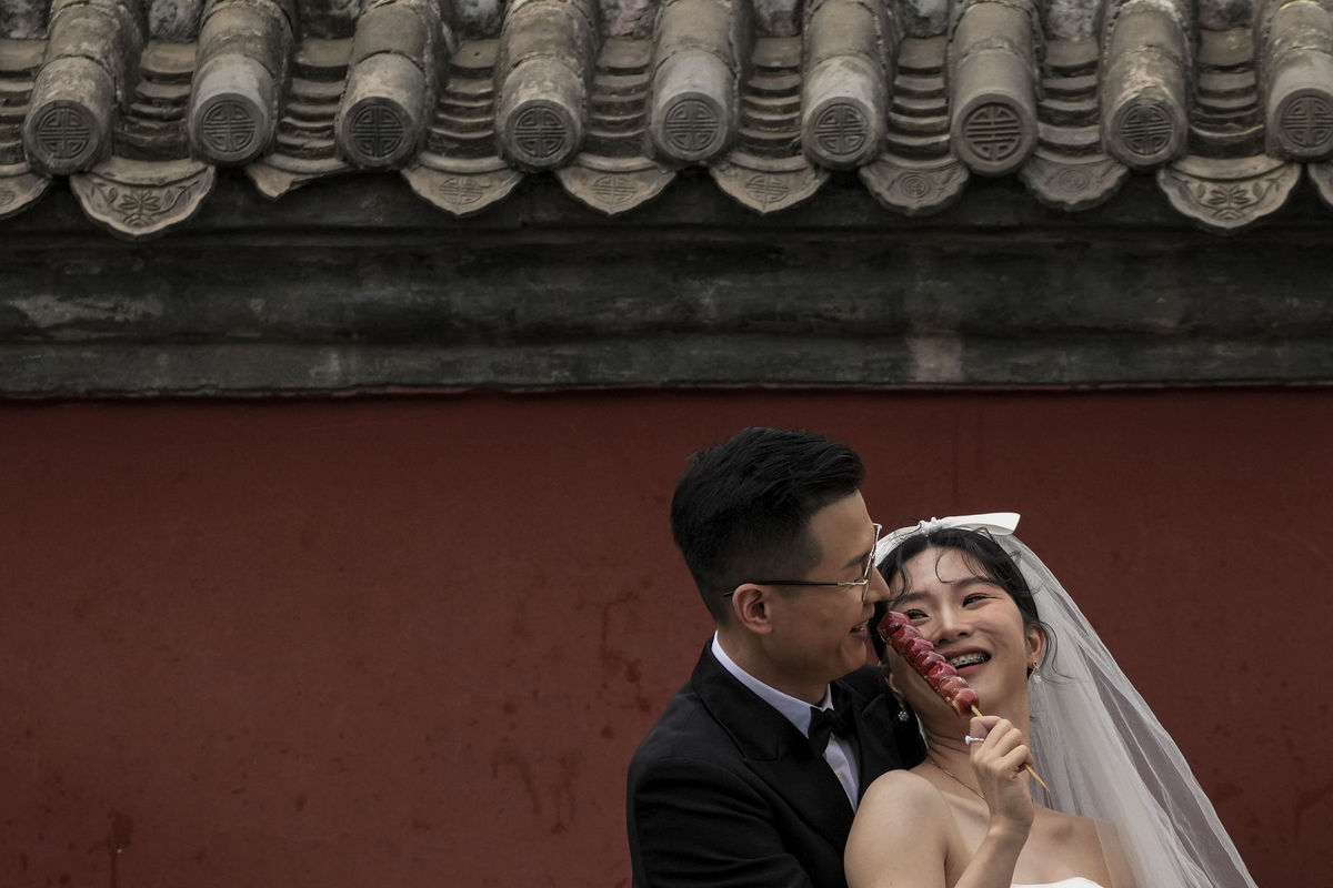 Čína, svadba, nevesta, ženích