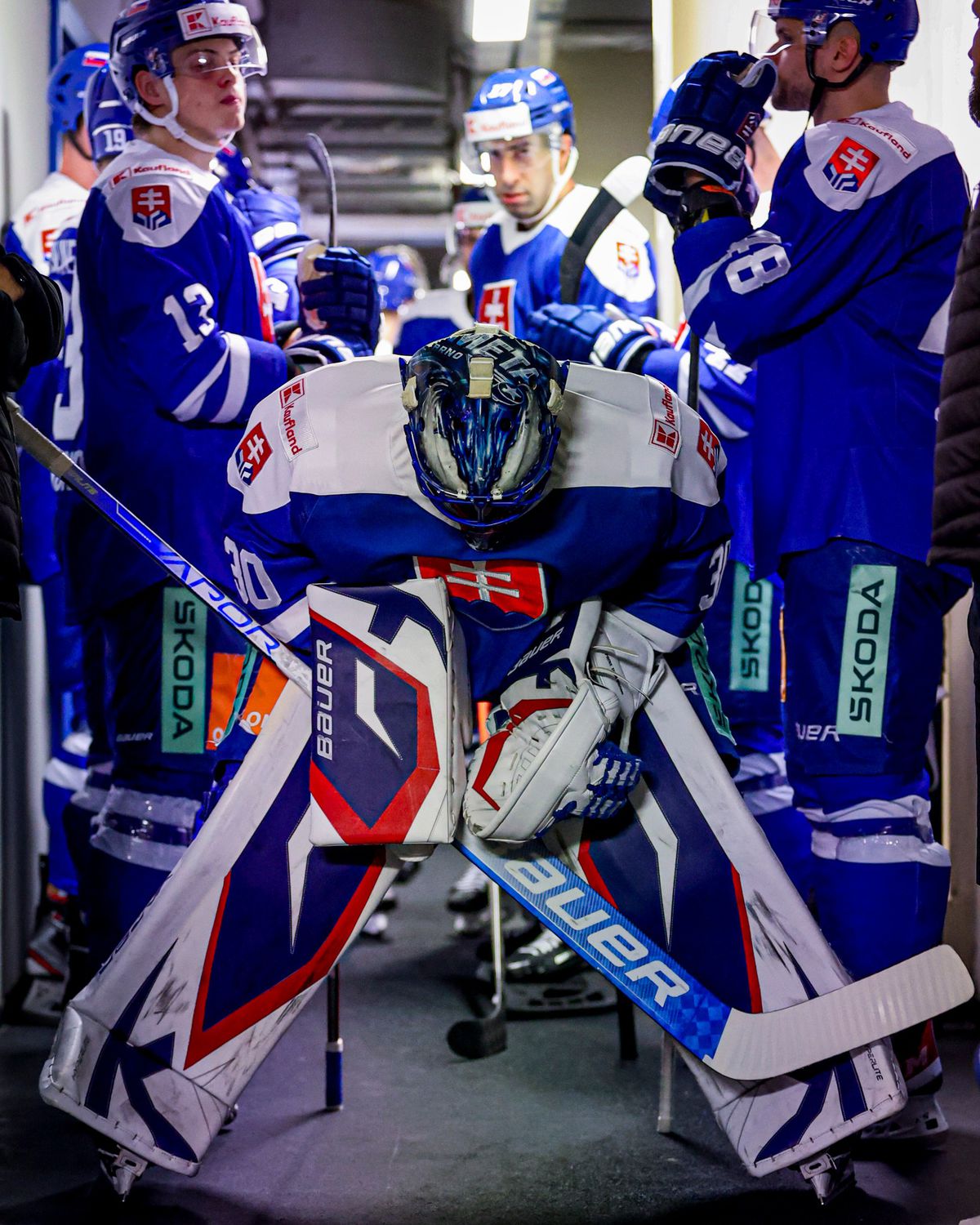 Matej Tomek pred začiatkom zápasu.