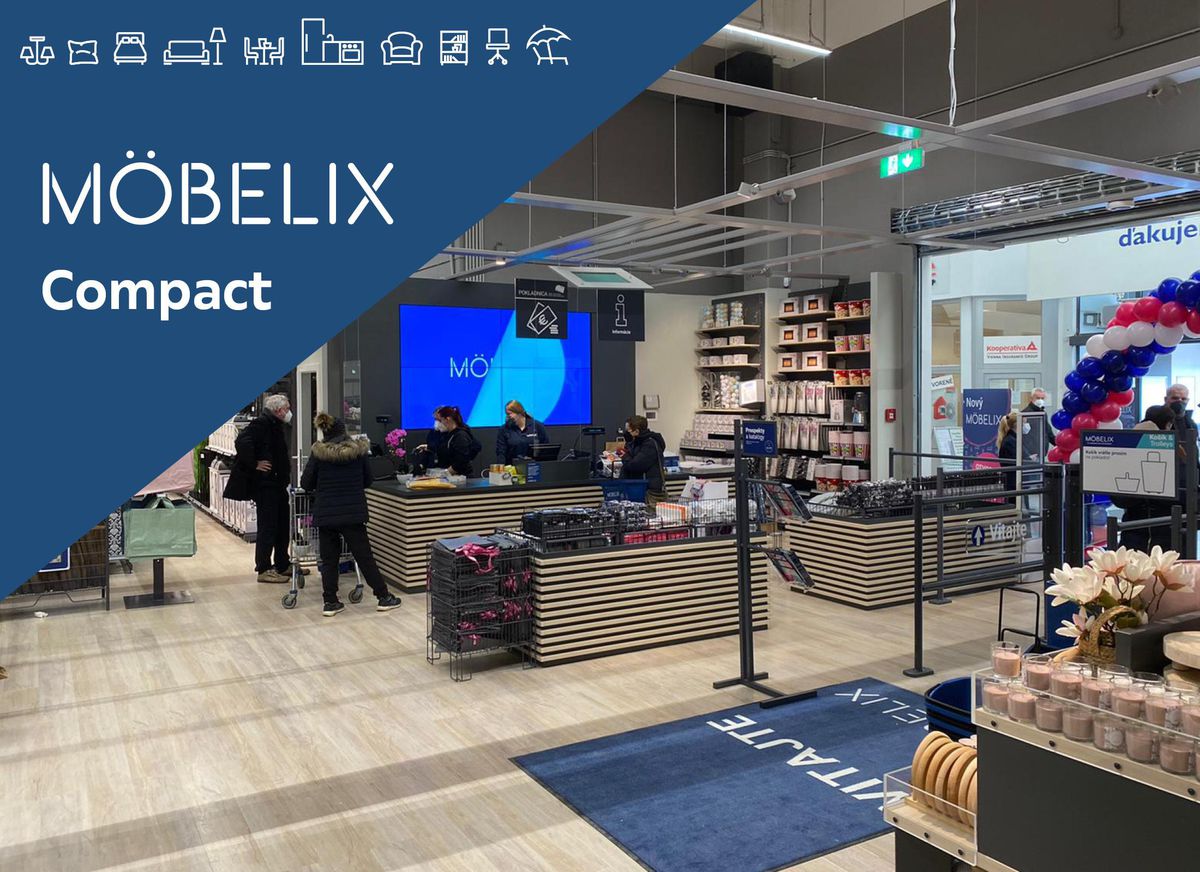 Predajňa Möbelix Compact v Prievidzi.