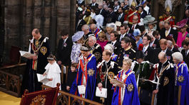 Členovia kráľovskej rodiny na korunovácii kráľa Karola III.
