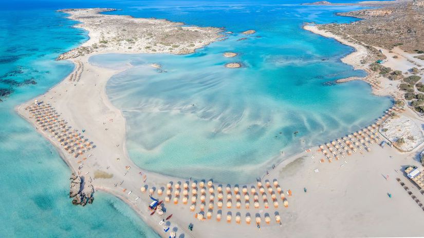 Plage d'Elafonissi sur l'île de Crète.