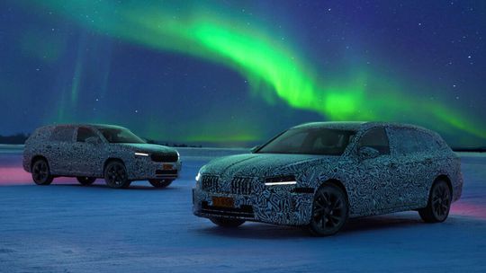 Škoda Kodiaq a Superb - zimné testy 2023