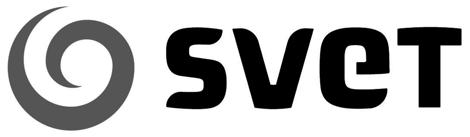 Logo novej televízie JOJ Svet v čierno-bielej...