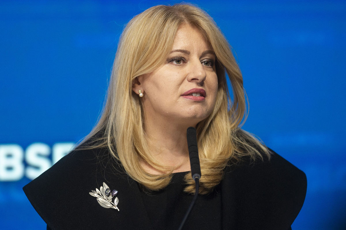 Prezidentka Zuzana Čaputová počas príhovoru na...