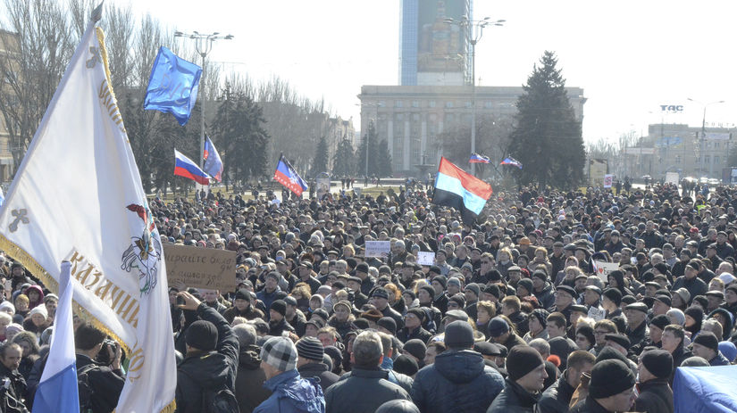 Proruské protesty v Donbase 2014.