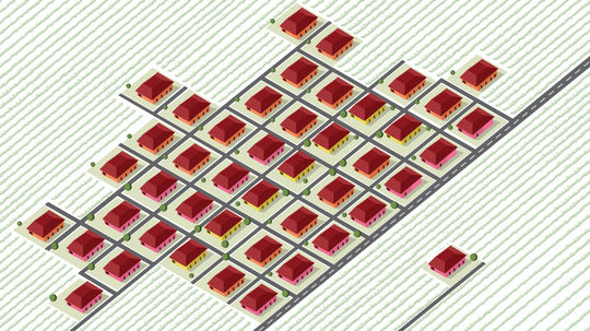 Radová zástavba samostatne stojacich rodinných...