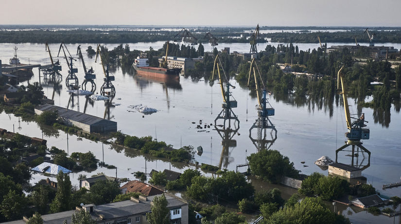 Ukrajina, Cherson, záplava, priehrada