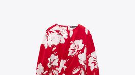 Červené vzorované šaty Zara