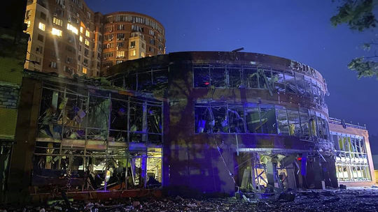 Budova, ktorú zasiahol raketový útok ruskej...