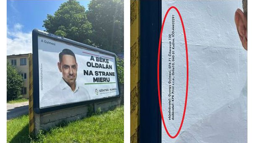 Jeden z bilbordov Györgya Gyimesiho. Poslanec...