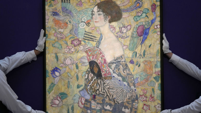 Gustav Klimt obraz aukcia Dáma s vejárom