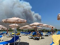 Požiar na gréckom ostrove Rodos.