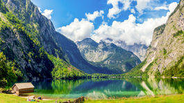 Alpy, jazero Obersee, hory