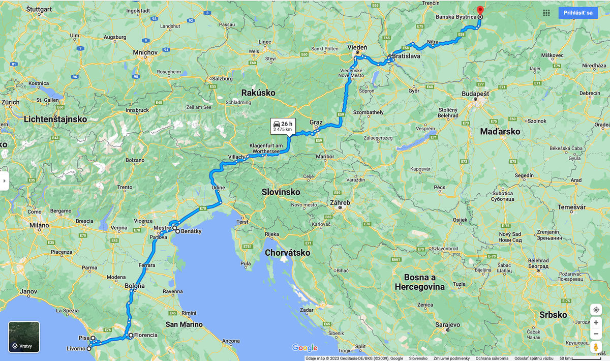 Naša trasa merala len jedným smerom takmer 1...