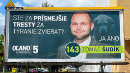 Billboard hnutia OĽaNO, Tomáš Šudík, august 2023