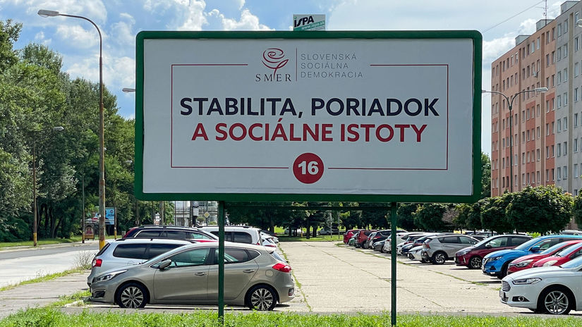 Billboard strany Smer-SD, august 2023