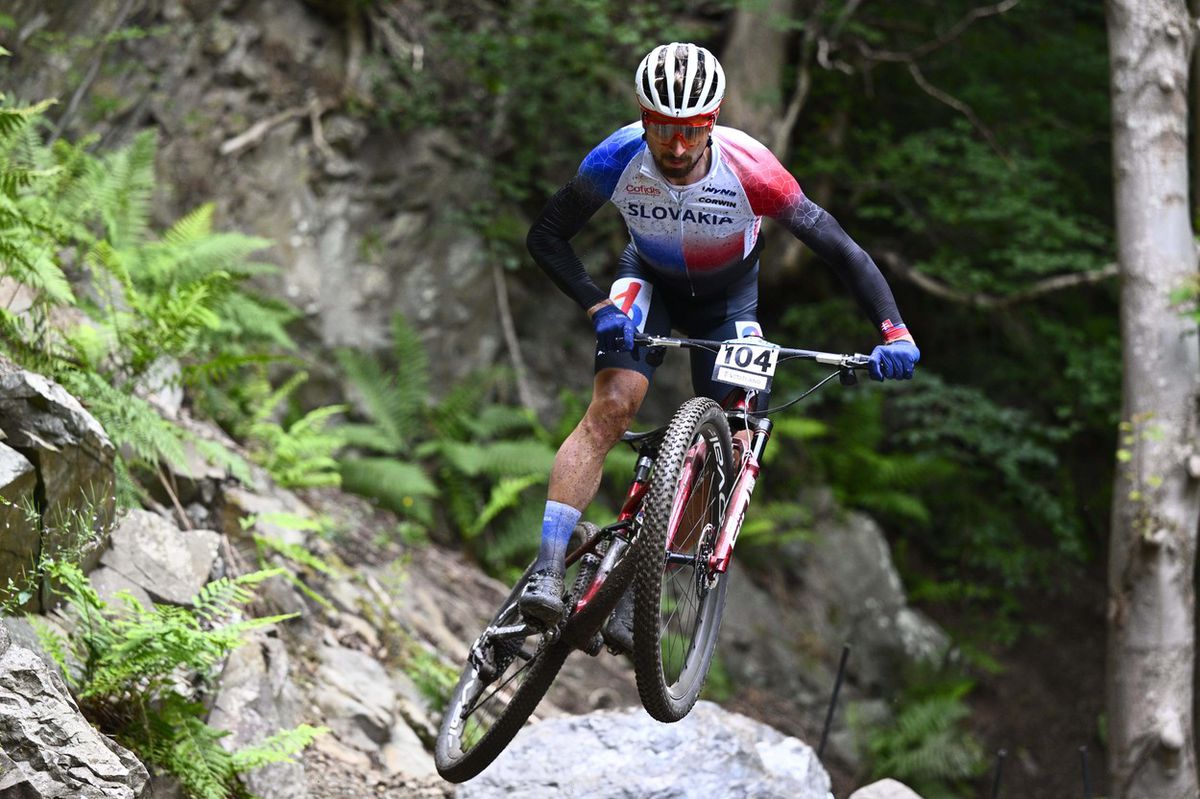 Peter Sagan na MS v Glasgowe na trati v horskej...