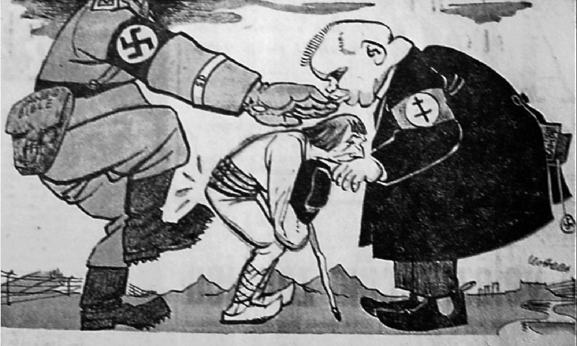 Tiso - služobník nacistov, dobová karikatúra