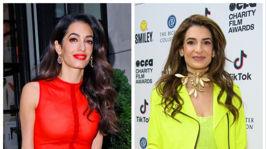 Amal Clooney a jej mladšia  sestra  Tala...