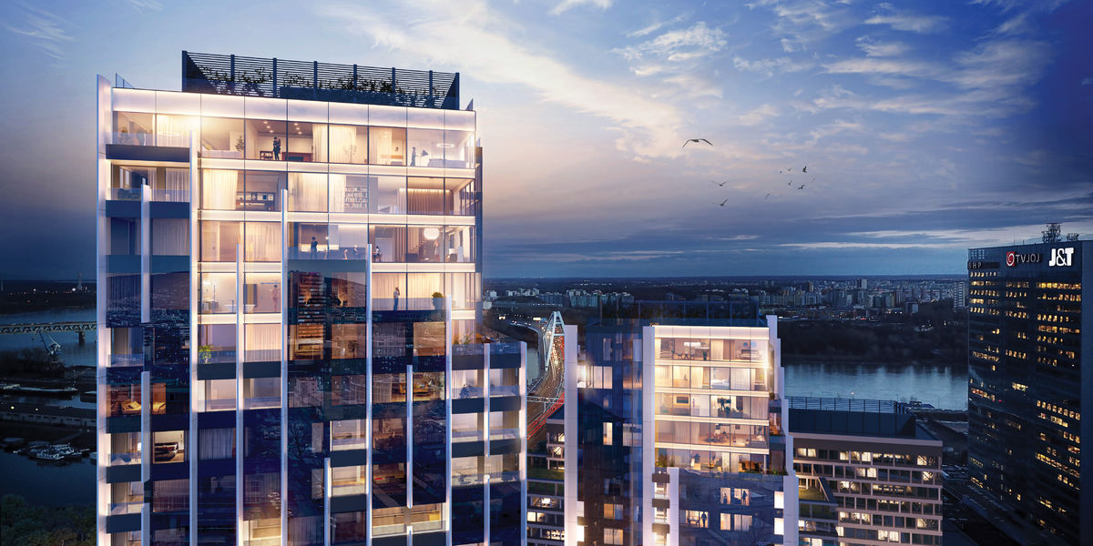 Výhľad z rezidenčného projektu Portum Towers.