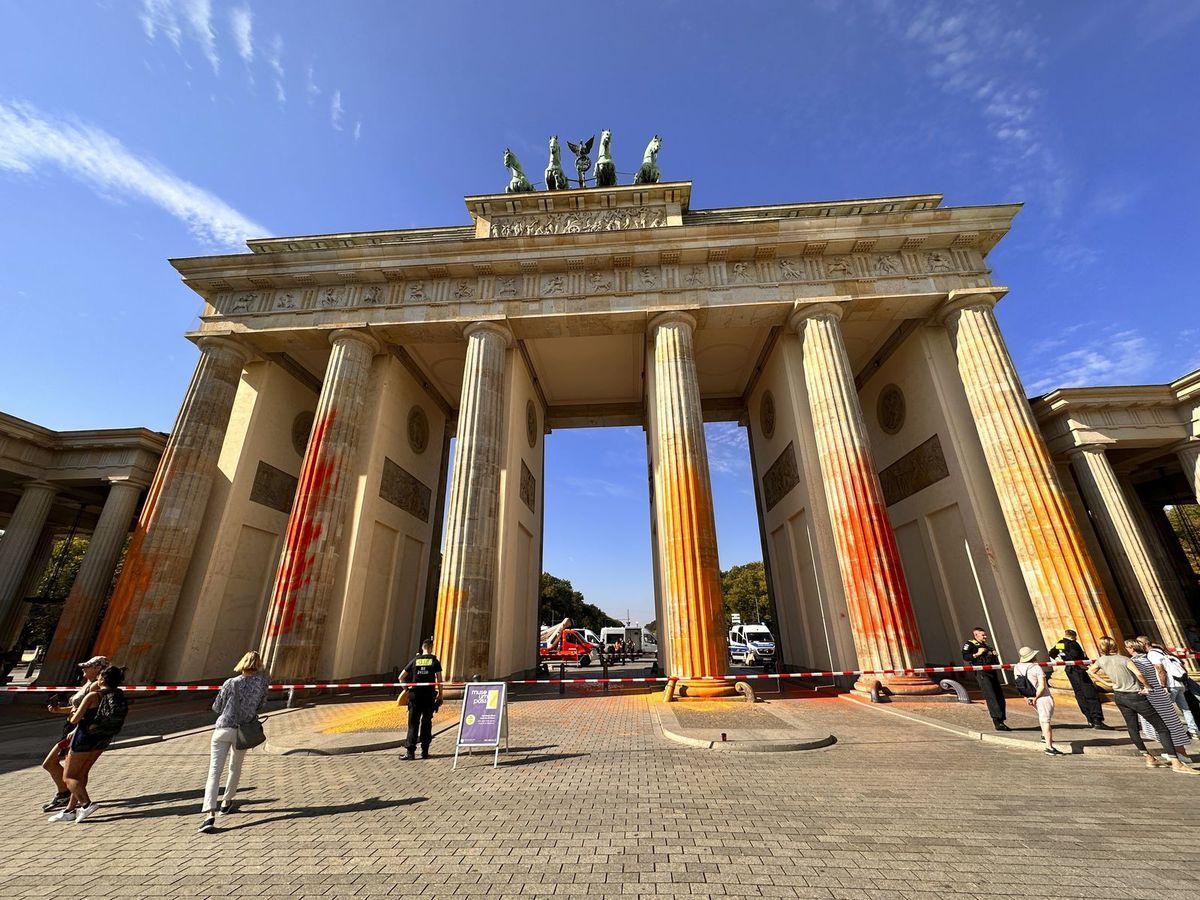 Brandenburská brána, klimatickí aktivisti, protest, berlín, Letzte Generation