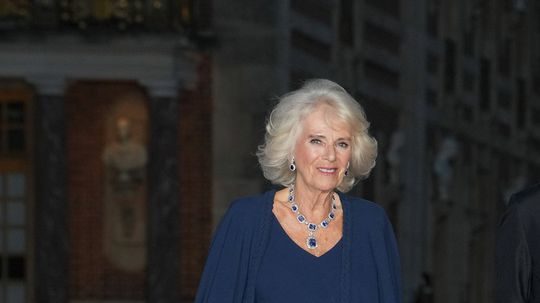 Kráľovná Camilla vo Versailles očarila v luxusnej róbe, o rozruch sa postarala Birkinovej dcéra... s týmto rozparkom