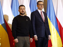 Ukrajinský prezident Volodymyr Zelenskyj a poľský premiér Mateusz Morawiecki