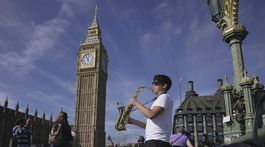 Británia, Londýn, saxofón