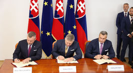 Robert Fico, Andrej Danko, Peter Pellegrini, podpis, koaličná zmluva
