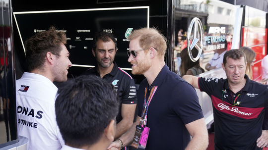 Princ Harry na  Veľkej cene v Austine.