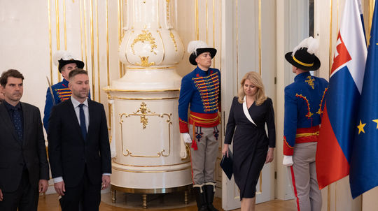 Prezidentka Zuzana Čaputová počas prijatia...