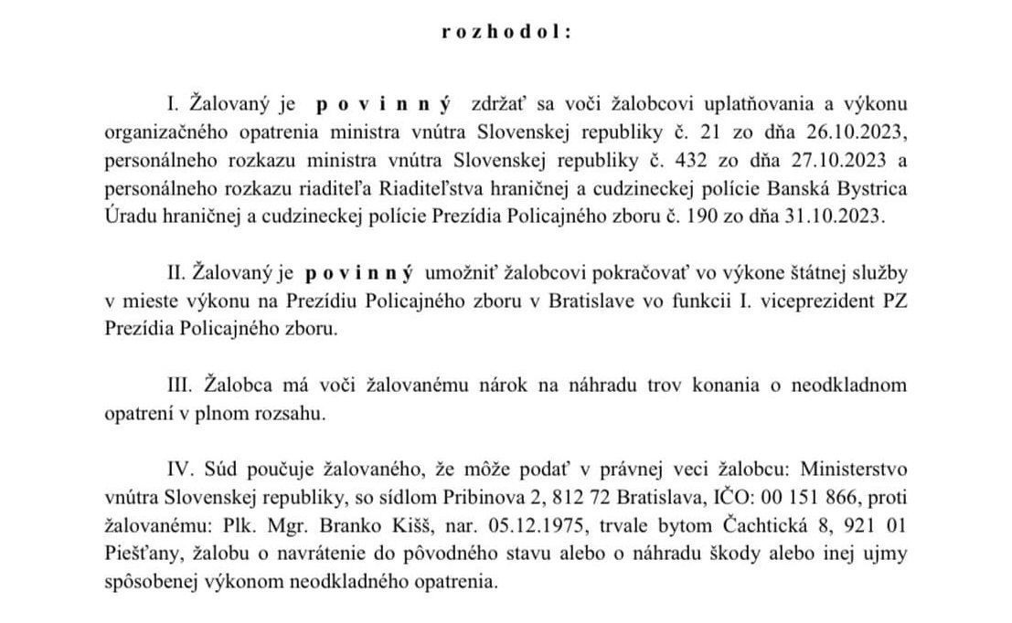 Časť rozhodnutia, ktoré na sociálnej sieti...