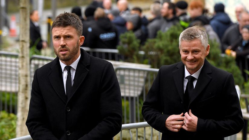 Michael Carrick a Ole Gunnar Solskjaer.