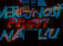 SR november89 výročie Bratislava hrad projekcia BAX