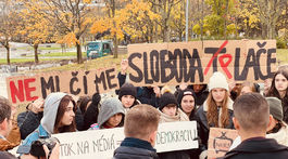 protest, študenti, úrad vlády, novinári