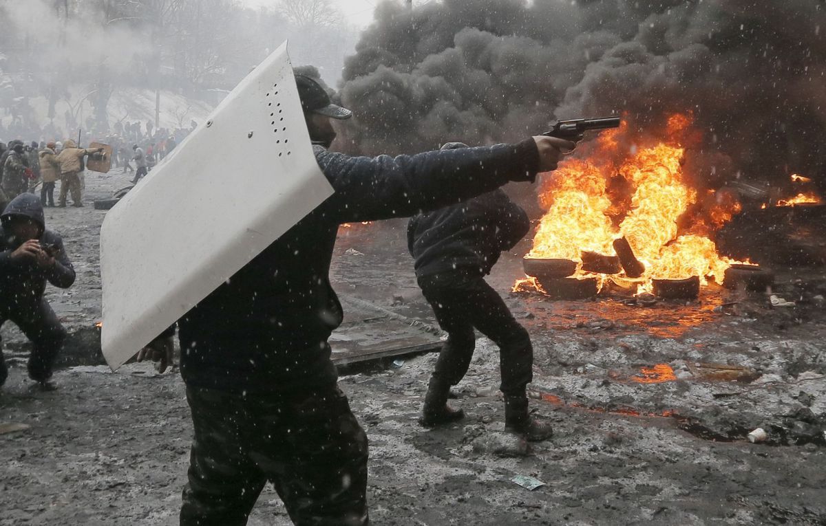 Ukrajina Euromajdan protesty protivládne výročie