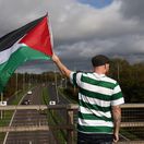 Fanúšik Celtic vlajka Palestína