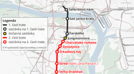 električka Petržalka, mapa