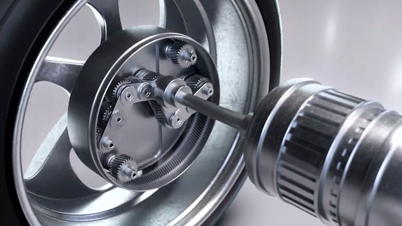 Koleso Uni Wheel obsahuje planétový prevod...