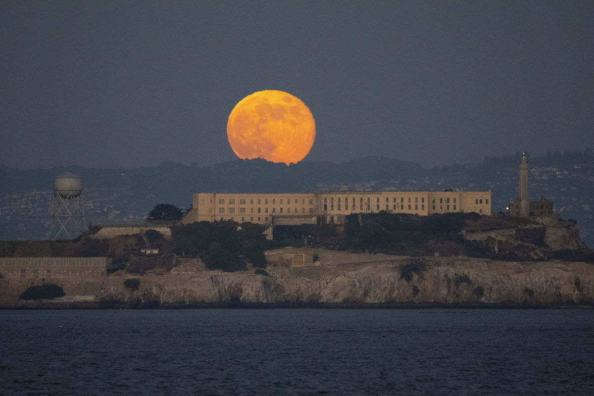 Kalifornia, California, spln, Mesiac, Alcatraz
