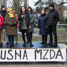 protest, štrajk zamestnancov UniCredit Bank Bratislava